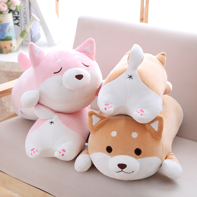 sleeping shiba inu plush